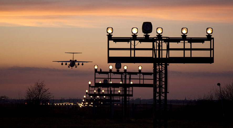 Flights landing at an airport
