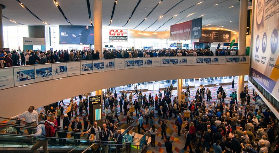 ISC West tradeshow crowd at entrance