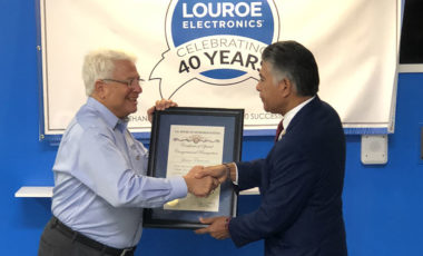 Louroe 40th anniversary plaque