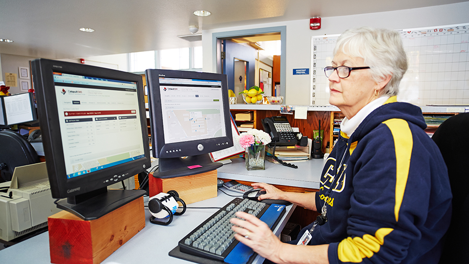 person using Catapult EMS on computer