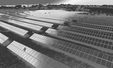 Thermographic aerial view of a photovoltaic park