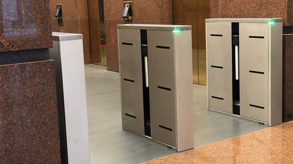 LARGO’s custom-designed and engineered turnstile solution for high-rise office buildings in Philadelphia, Chicago, and San Francisco