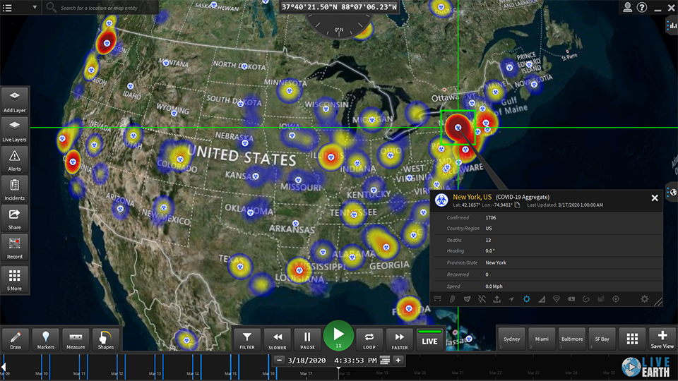 Coronavirus map