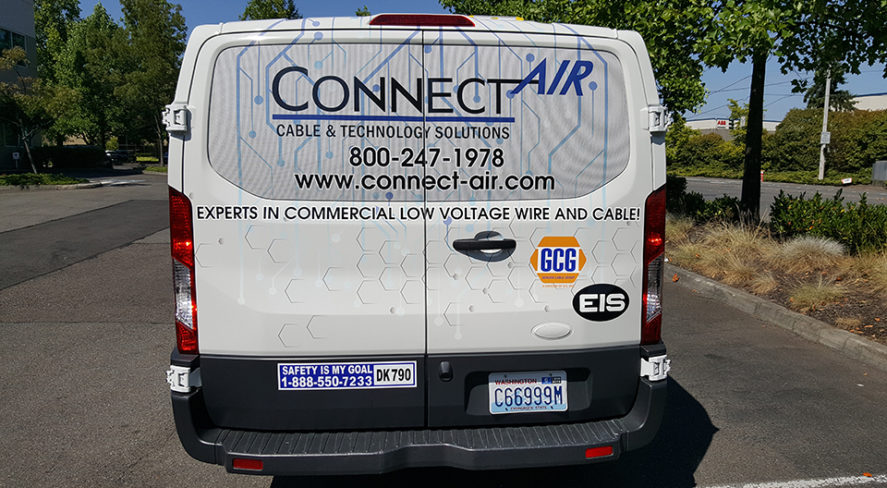 Connect-Air logo on van