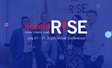 AcceleRISE logo and 2020 dates