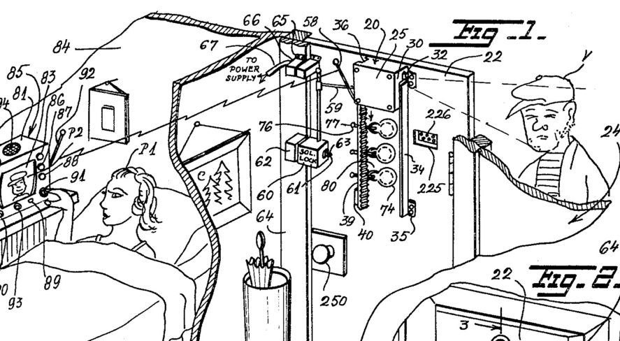 Detail of Marie Van Brittan Brown's original design for a home security system