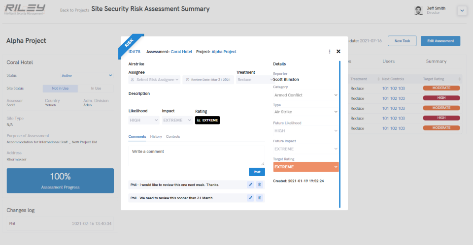 Risks are registered so they can be proactively and collaboratively managed through controls and tasks.