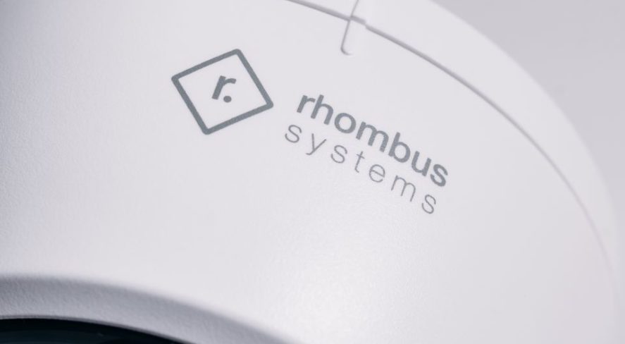 Rhombus Systems logo on camera