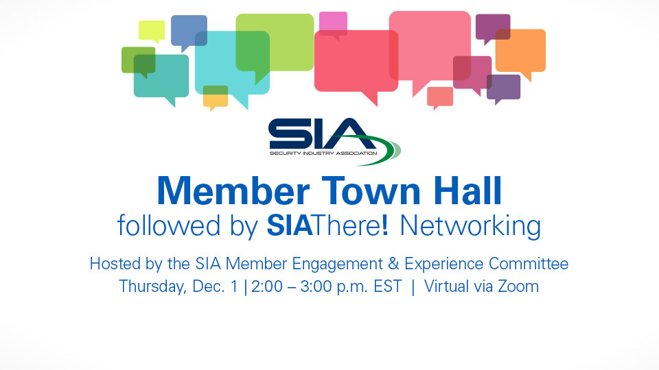 SIA Member Town Hall Followed by SIAThere! Networking