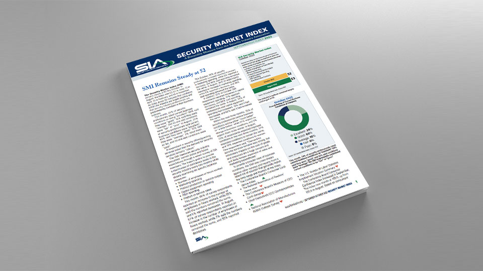SIA Security Market Index September/October 2022 report cover