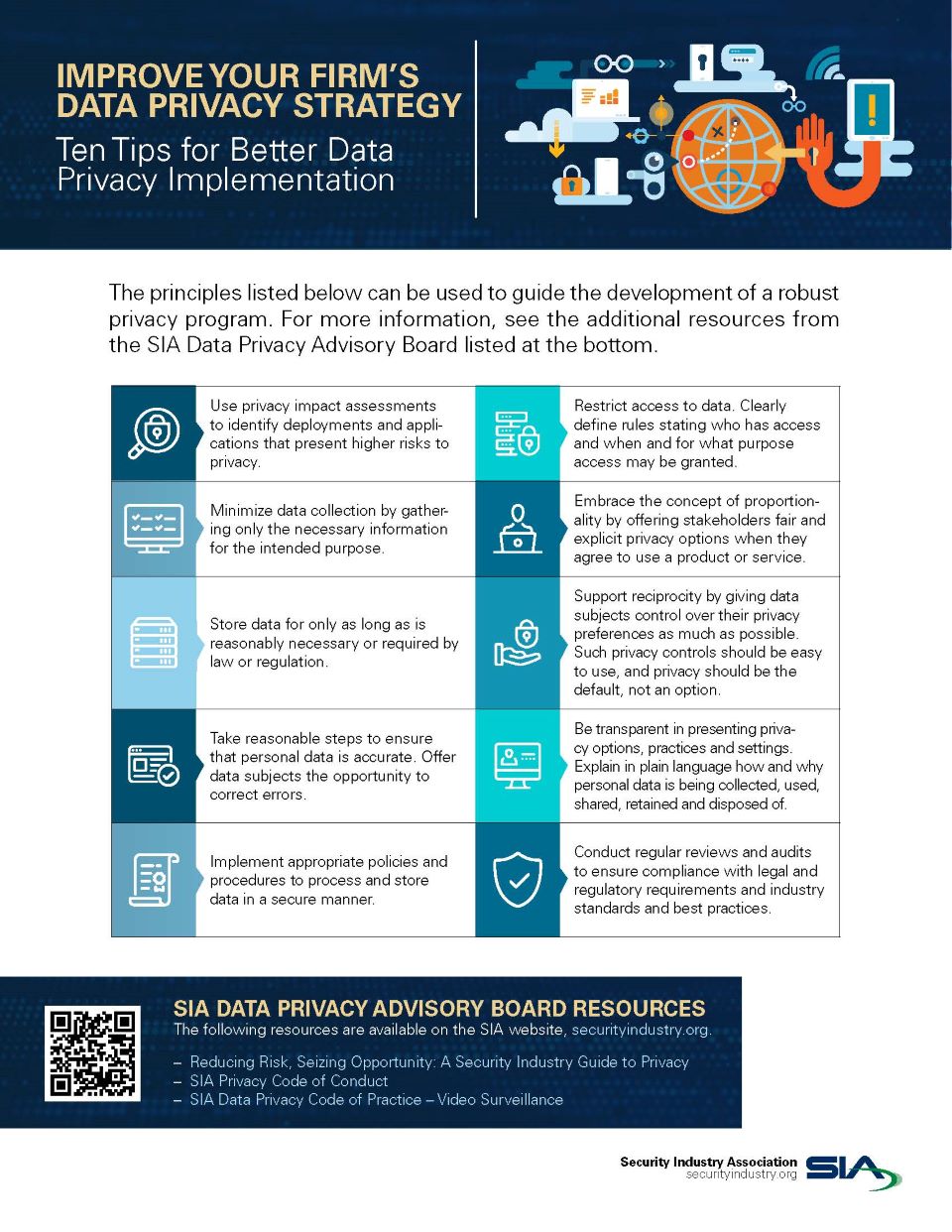 Infographic: Top 10 data privacy tips from SIA Data Privacy Advisory Board