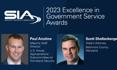 2023 Excellence in Government Service Awards: Paul Anstine, majority staff director, U.S. House Appropriations Subcommittee on Homeland Security, Scott Shellenberger, state's attorney, Baltimore County, Maryland