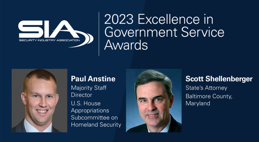 2023 Excellence in Government Service Awards: Paul Anstine, majority staff director, U.S. House Appropriations Subcommittee on Homeland Security, Scott Shellenberger, state's attorney, Baltimore County, Maryland