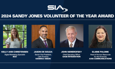 SIA 2024 Sandy Jones Volunteers of the Year: Kelly Ann Christensen, Jason de Souza, John Nemerofsky, Elaine Palome