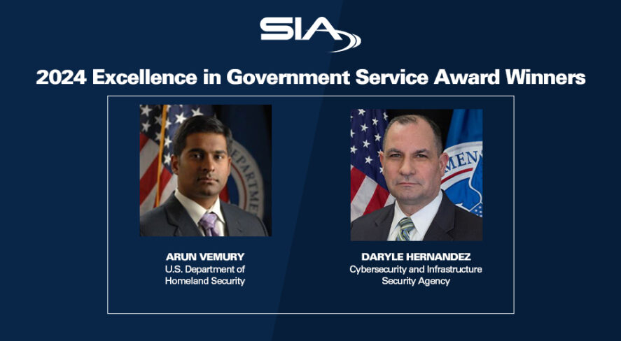 2024 SIA Excellence in Government Service Award Winners: Arun Vemury, DHS Daryle Hernandez, CISA