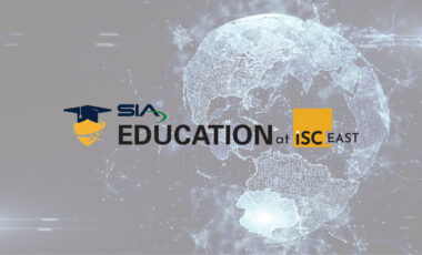 SIA Education at ISC East logo on top of cybersecurity concept image
