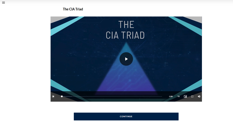 Data Privacy Video The CIA Triad screenshot from Data Privacy Pro Certificate course