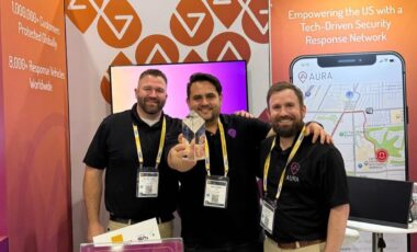 AURA team at ISC West showing off their NPS Award