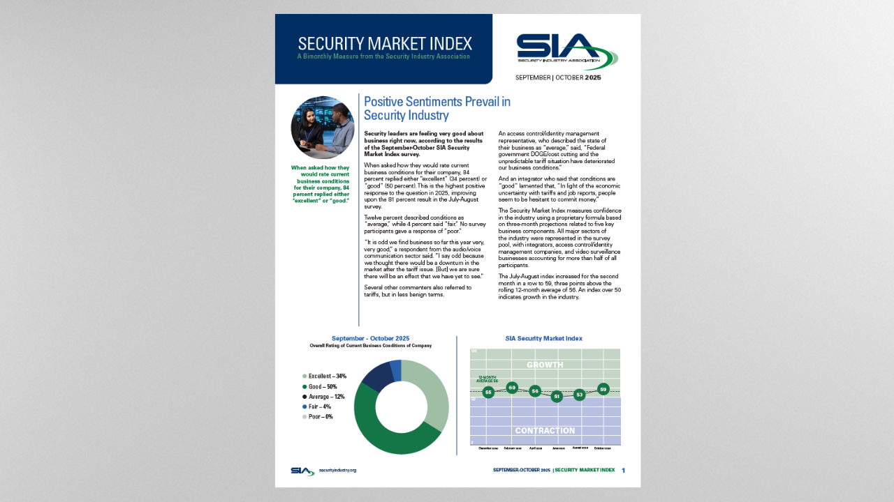 SIA-Security-Market-Index-Sept-Oct-2025 SIA Security Market Index September/October 2025 report cover