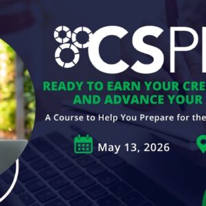 CSPM Ready to Earn your credential and advance your career? A course to help you prepare for the CSPM exam May 13, 2026, virtual, SIA