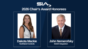 SIA Chairs' Award Honorees Dakota Mackie, Northland Controls John Nemerofsky, SAGE Integration