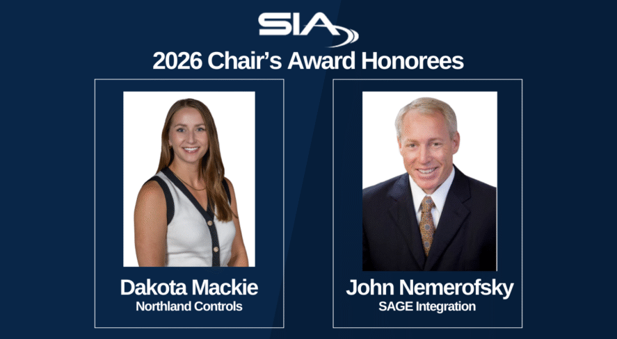SIA Chairs' Award Honorees Dakota Mackie, Northland Controls John Nemerofsky, SAGE Integration