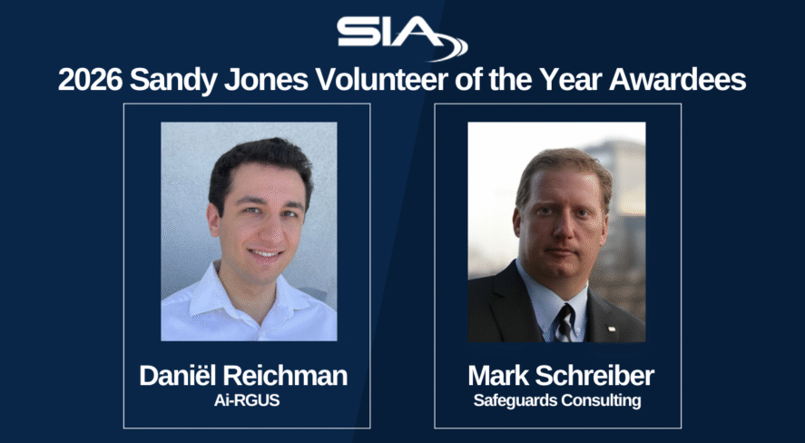 SIA 2026 Sandy Jones Volunteers of the Year Daniel Reichman, Ai-RGUS Mark Schreiber, Safeguards Consulting