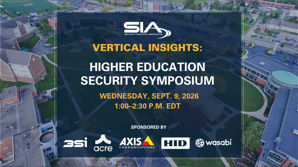 Vertical Insights Higher Education Security Symposium, Sept. 10, 2026, 1 p.m. EDT