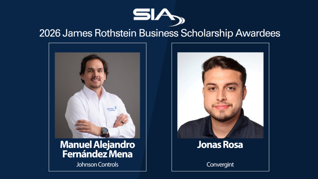 James Rothstein Business Scholarship Awardees: Manuel Alejandro Fernández Mena, Johnson Controls; Jonas Rosa, Convergint